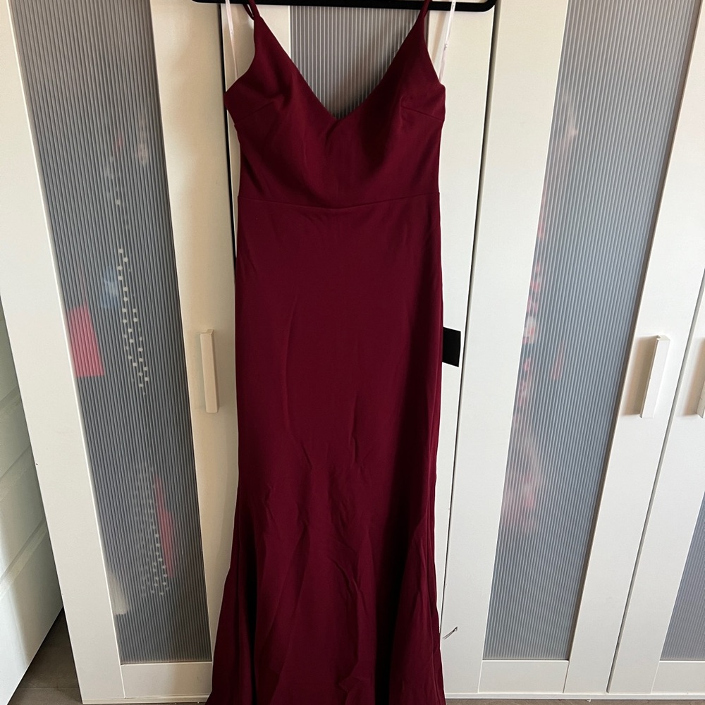 Lulus Elegant Burgundy Evening Dress